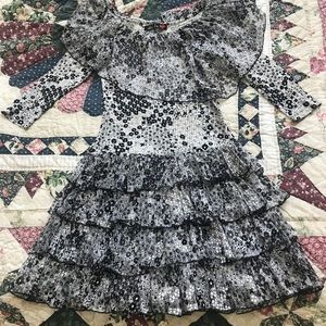 Fancy ruffle dress 3/4 sleeve